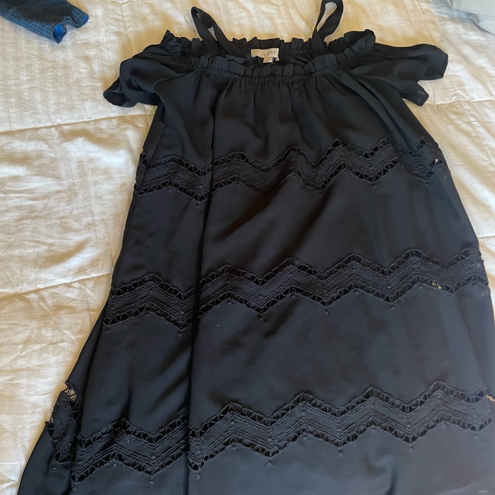 Black off the shoulder loft dress